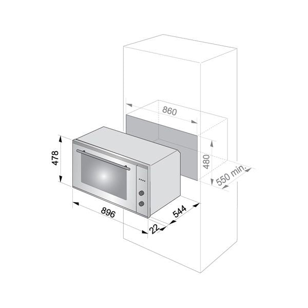 Elba 90cm 74 L Built-in Gas Oven - 109-52XN