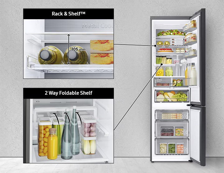 Samsung Bespoke 340 L Bottom Freezer Refrigerator - RB34A6B0E41