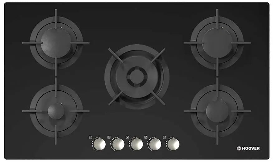 Hoover 90cm 5-Burner Built-in Gas Hob - HGV95SMWCGBEGY