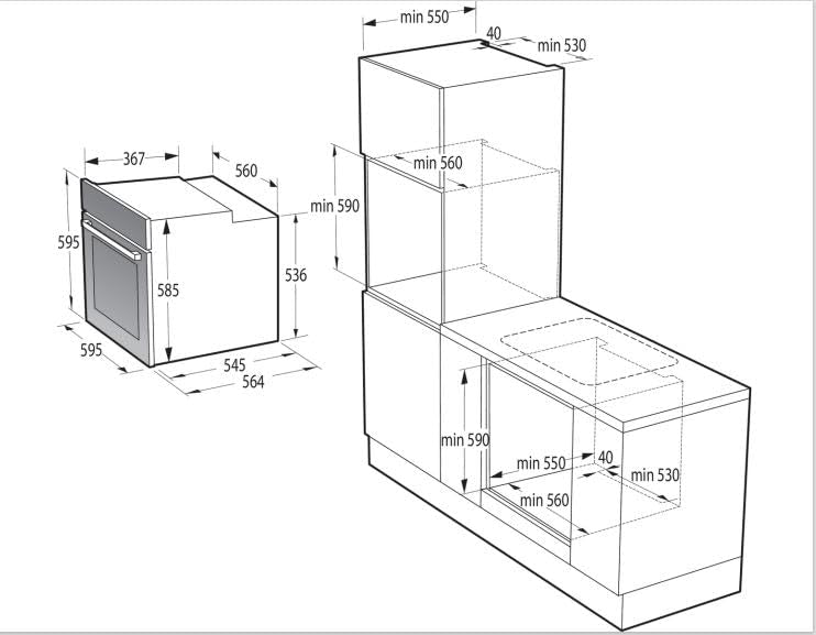 Gorenje 60cm 84L Electric Built-in Oven - BO6712E02XK