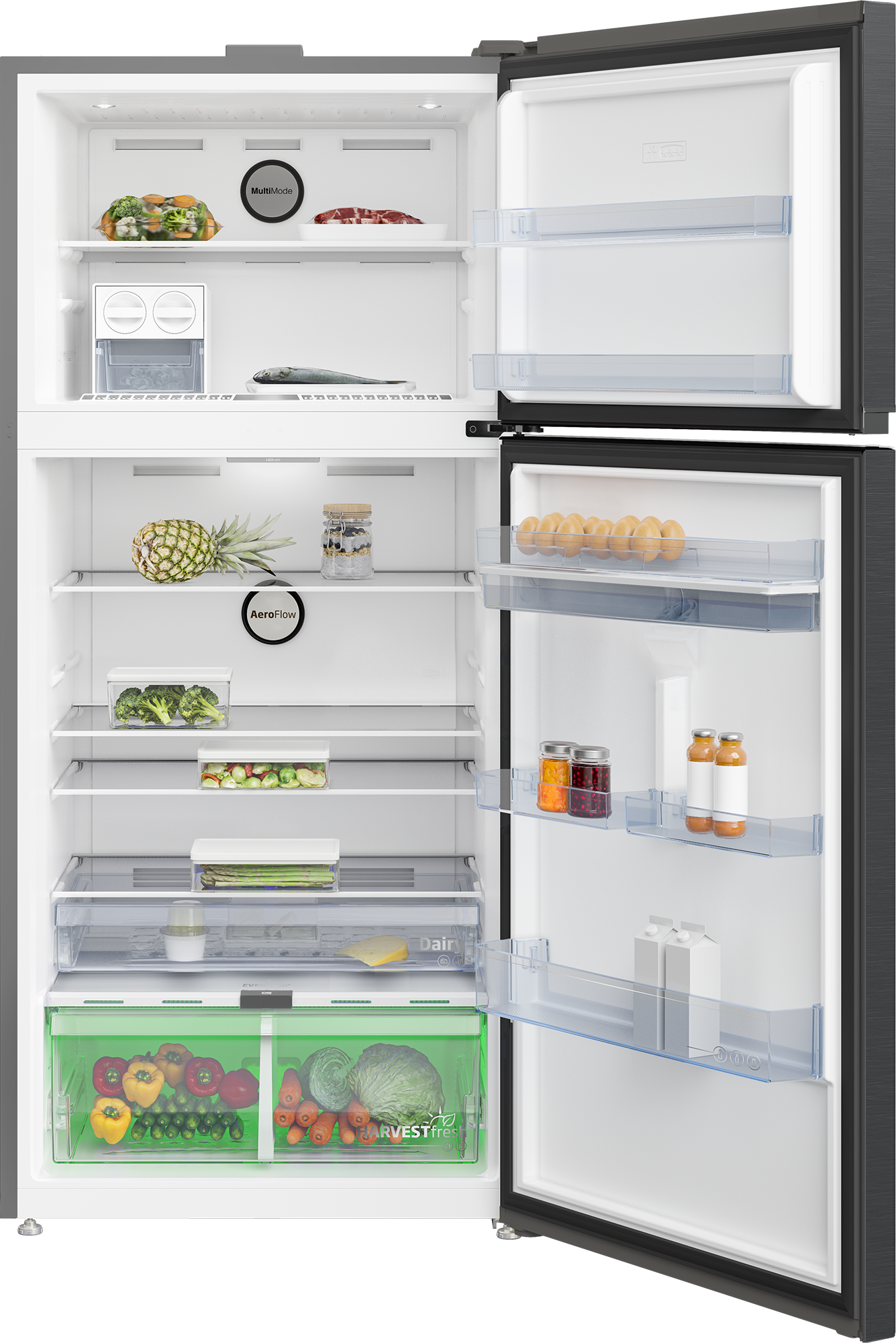 Beko 650L Top Freezer Inverter Refrigerator with Ice Dispenser and Digital Display - RDNE650E60ZXR