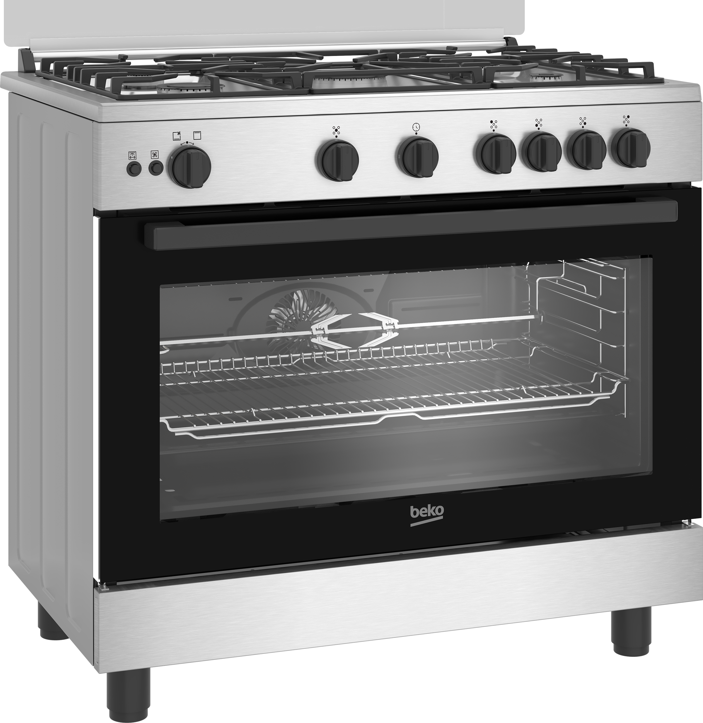 Beko 90cm 5-Burner Freestanding Gas Cooker- BGGR 11125 GX