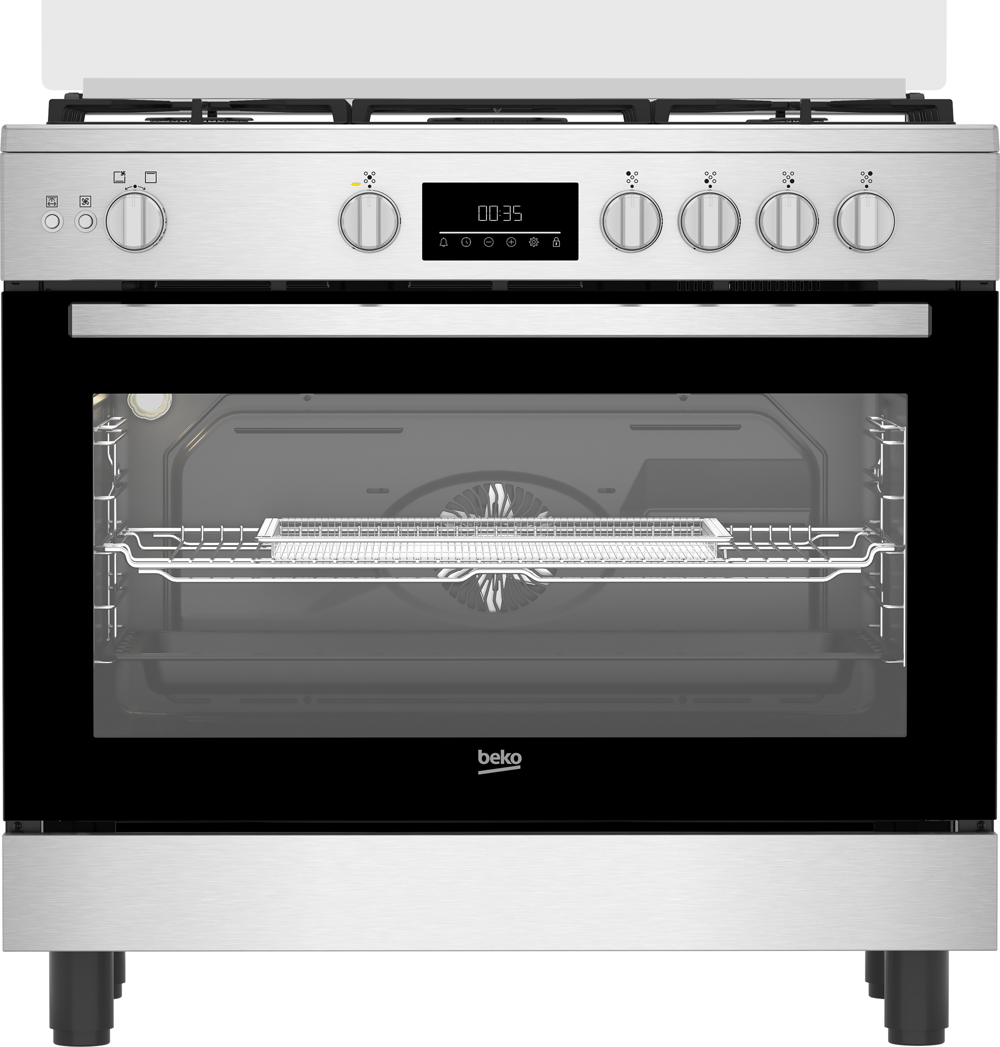 Beko 90cm 5-Burner Freestanding Gas Cooker with Airfryer - BGGR 11225 GXA