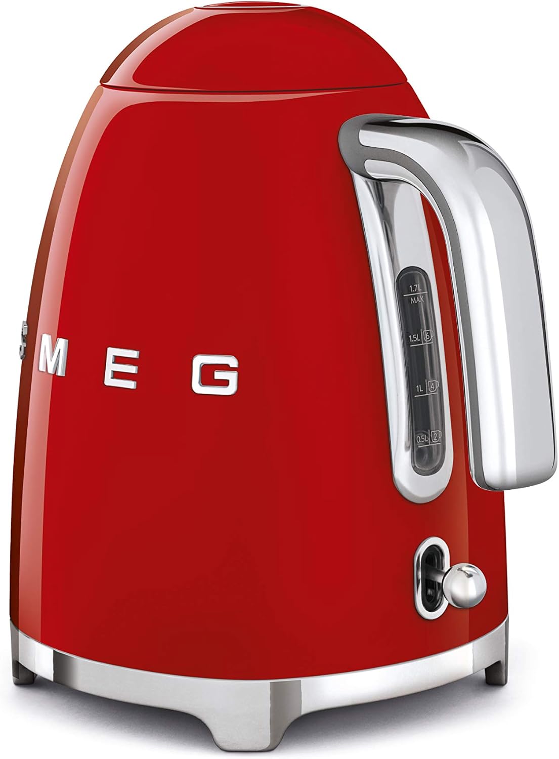 غلاية كهربائية SMEG 50's Retro Iconic سعة 1.7 لتر، سعة 7 أكواب، لون أحمر لامع