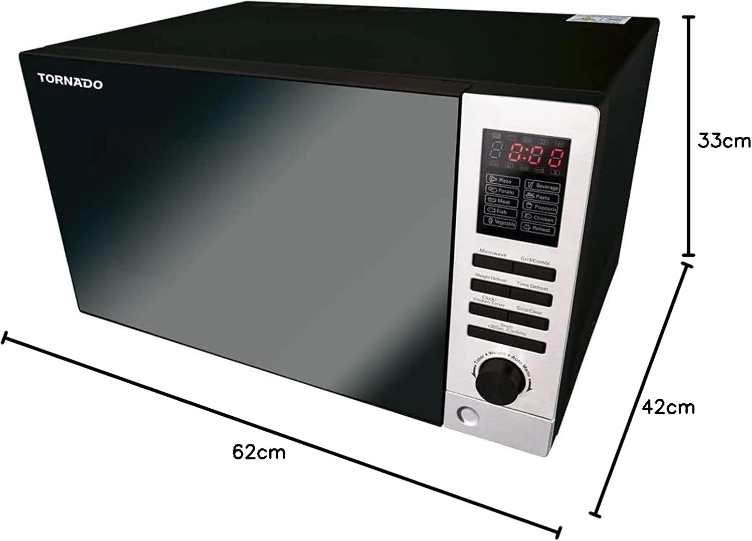 Tornado 25 L Microwave with Grill - MOM-C25BBE-BK