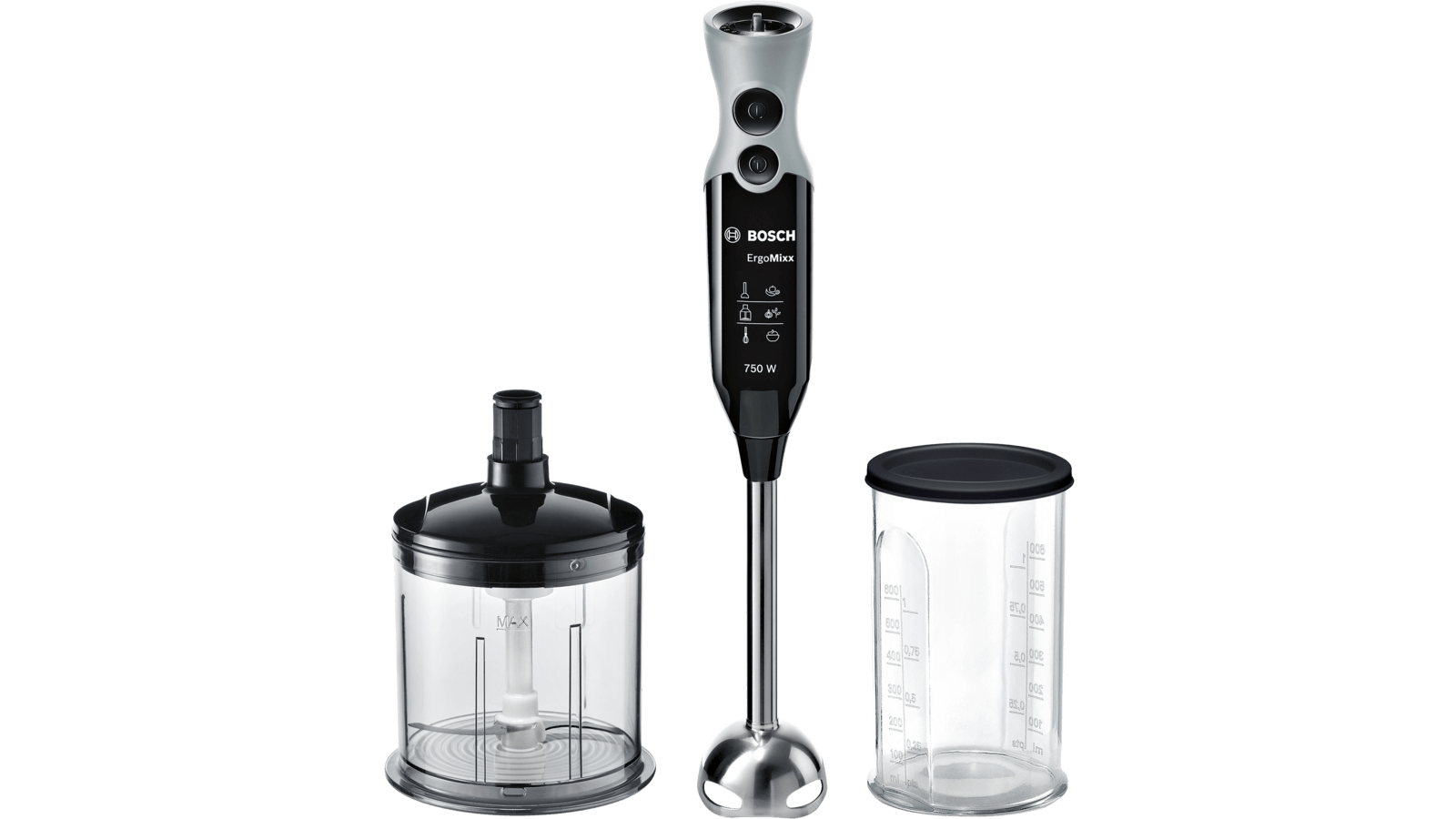 Bosch ErgoMixx Hand Blender with Chopper, 750 Watt - MSM67140