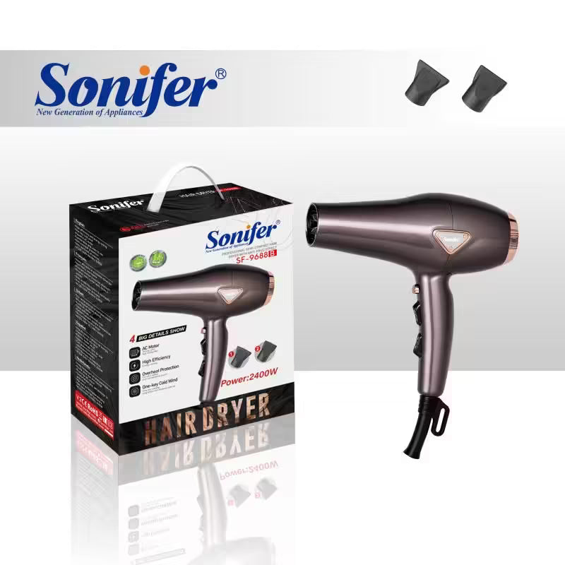 مجفف الشعر Sonifer SF-9688B: 2400 واط، هواء بارد بضغطة زر