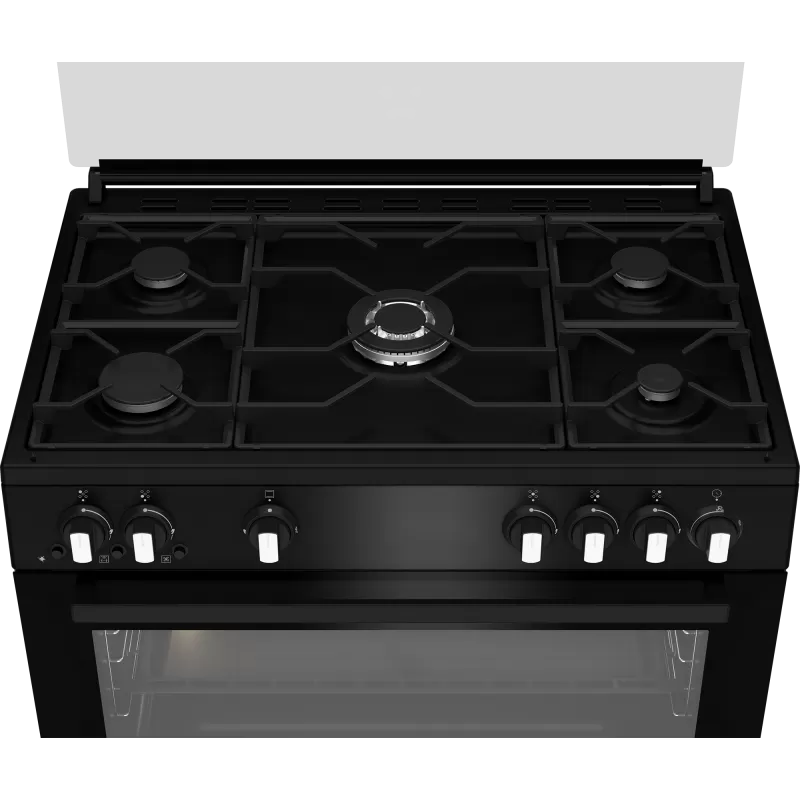 Beko 90cm 5-Burner Freestanding Gas Cooker with Airfryer - GGR 15115 DX NBE