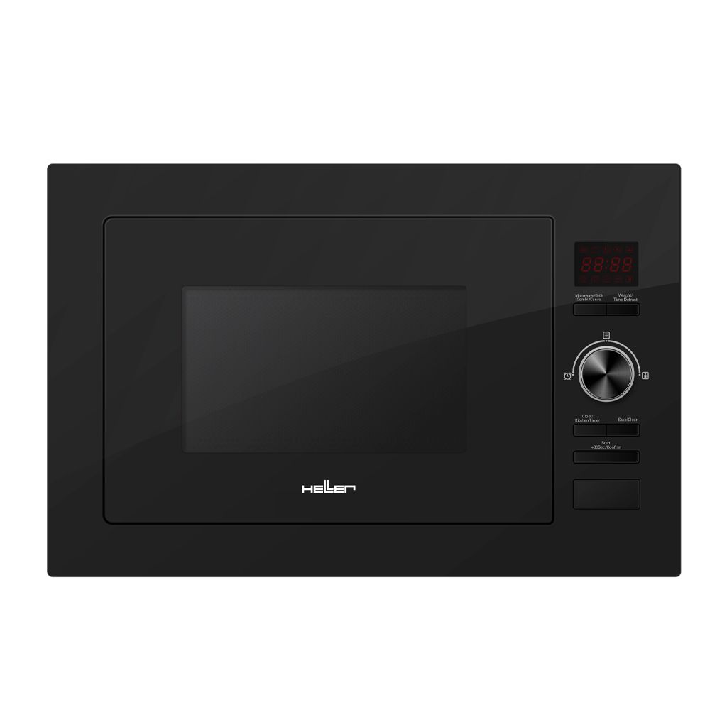 HELLER Built-In Microwave Digital 25 Liter 900 Watt 8 Menus Black HMBN-25G-BK