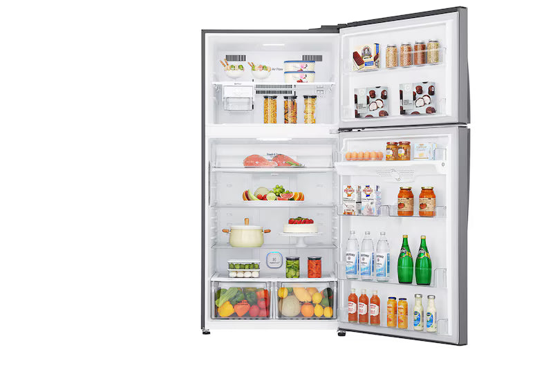 ضاغط عاكس ذكي من إل جي، سعة 592 لترًا، 21 قدمًا مكعبًا، رقمي، فلتر هيجين فريش، تبريد الباب