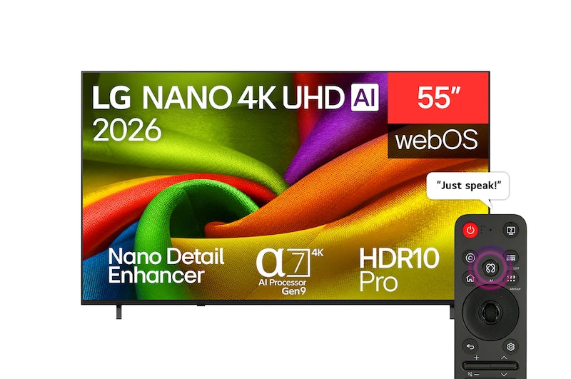تلفزيون LG NANO 4K AI NU84 Smart TV 2026 الذكي مقاس55 بوصة