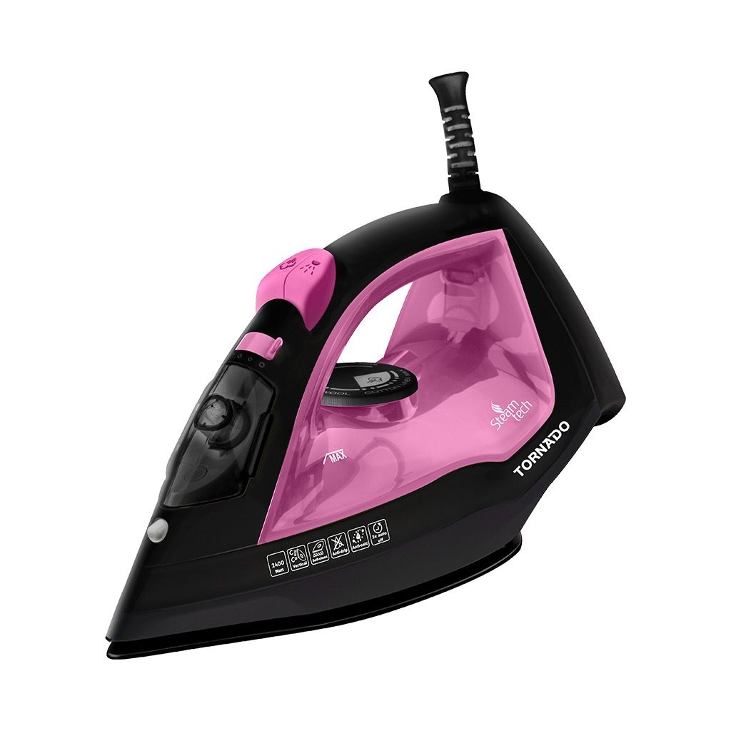 TORNADO Steam Iron 2400 Watt Ceramic Soleplate Rose - Violet TST-2400NC